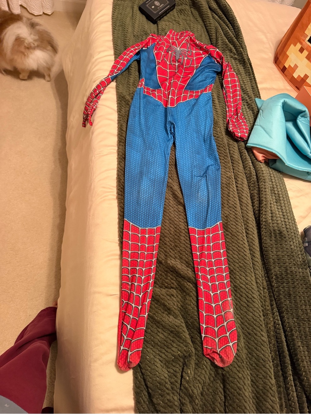 Kids Superhero Spider-Style Red & Blue Full-Body Costume